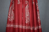 Embroidered stole fine wool 28x80 inch
