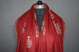 Embroidered stole fine wool 28x80 inch