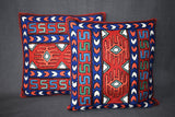 Chain stitch cushion covers set of 2pcs