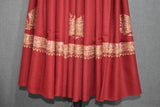 Embroidered shawl fine wool maroon 40x80 inch