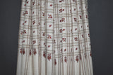 Embroidered shawl fine wool check 40x80 inch