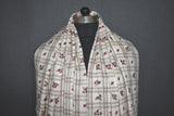 Embroidered shawl fine wool check 40x80 inch