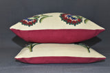 Chain stitch cushion covers set of 2pcs