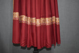 Embroidered shawl fine wool maroon 40x80 inch