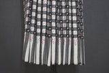 Embroidered fine wool check shawl 40x80 inch