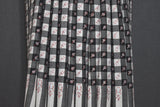 Embroidered fine wool check shawl 40x80 inch