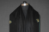 Antique pashmina trim stole black