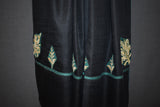 Antique pashmina trim stole black