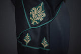 Antique pashmina trim stole black