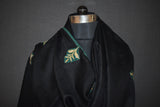 Antique pashmina trim stole black
