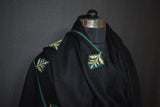 Antique pashmina trim stole black