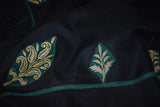 Antique pashmina trim stole black