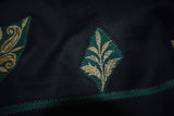 Antique pashmina trim stole black
