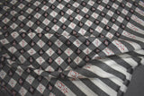 Embroidered fine wool check shawl 40x80 inch