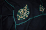 Antique pashmina trim stole black