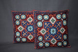 Chain stitch cushion covers set of 2pcs