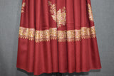 Embroidered shawl fine wool maroon 40x80 inch