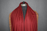 Embroidered shawl fine wool maroon 40x80 inch