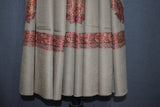 Embroidered shawl fine wool beige 40x80 inch