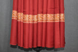 Embroidered shawl fine wool maroon 40x80 inch