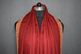 Embroidered shawl fine wool maroon 40x80 inch