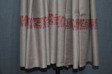 Embroidered shawl fine wool beige 40x80 inch