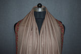 Embroidered shawl fine wool beige 40x80 inch