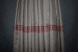 Embroidered shawl fine wool beige 40x80 inch