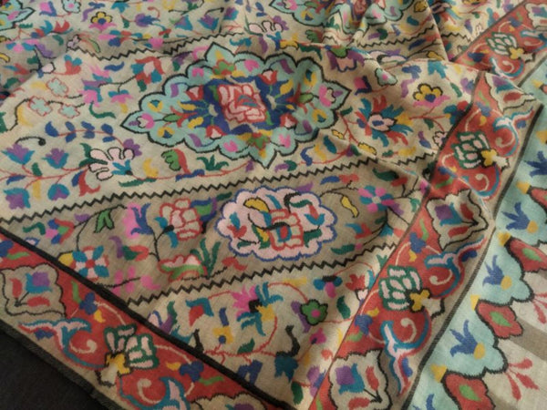 Kani weave pashmina shawl stripe 40x80 inch