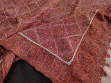 Pashmina silk hand embroidered shawl 40x80 inch