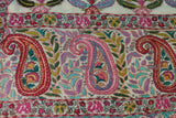 Embroidered pashmina white jamma shawl 40X80 inch