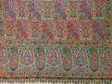 Embroidered pashmina white jamma gul shawl 40X80 inch