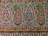 Embroidered pashmina white jamma gul shawl 40X80 inch