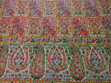 Embroidered pashmina white jamma gul shawl 40X80 inch
