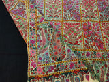 Embroidered pashmina white jamma gul shawl 40X80 inch