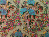 Embroidered pashmina white jamma gul kalamkari shawl 40X80 inch