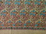 Embroidered pashmina white jamma gul kalamkari shawl 40X80 inch