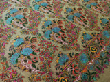 Embroidered pashmina white jamma gul kalamkari shawl 40X80 inch