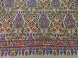 Embroidered pashmina white jamma kalamkari shawl 45X90 inch