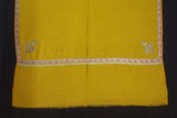 Pashmina embroidered stole baildar yellow 28x80 inch