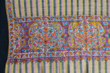 Hand embroidered pashmina shawl stripe palla 36X80 inch