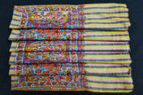 Hand embroidered pashmina shawl stripe palla 36X80 inch
