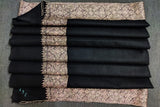 Hand embroidered pashmina stole black 35x78 inch
