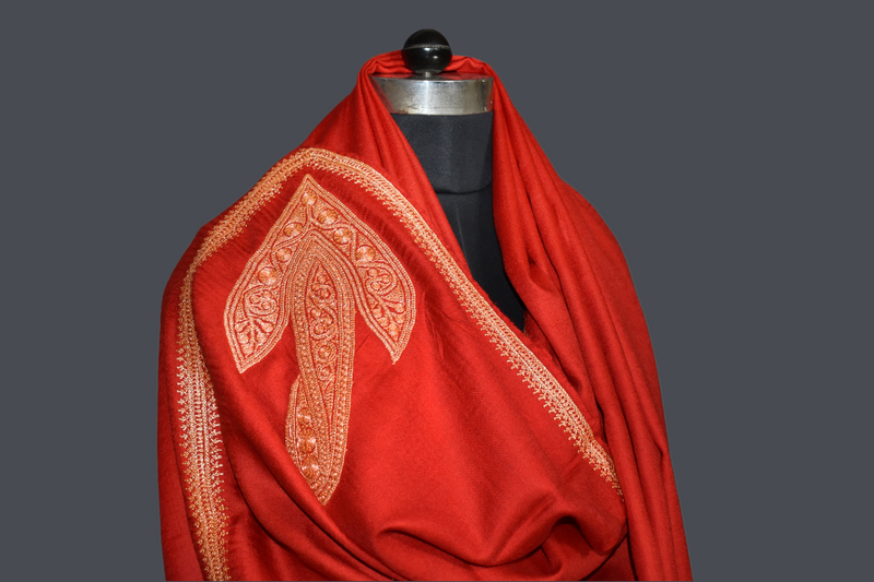 kashmiri pashmina tilla work shawl 40x80 inch