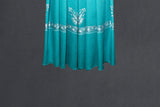 cashmere embroidered fine wool green stole 28x80 inch