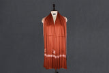 cashmere embroidered fine wool rust stole 28x80 inch
