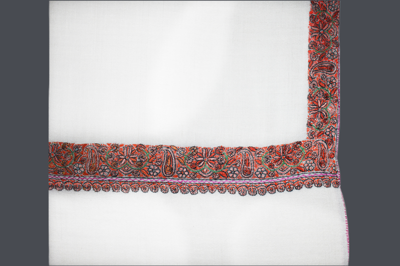 Hand embroidered pashmina shawl 40X80 inch paldar