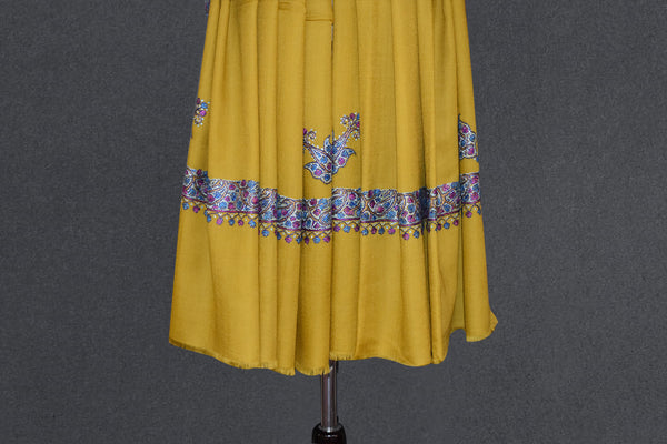 Fine wool Embroidered yellow shawl 40"x80"