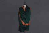 Fine wool Embroidered green shawl 40"x80"