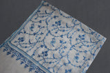 cashmere embroidered fine wool white stole 28x80 inch